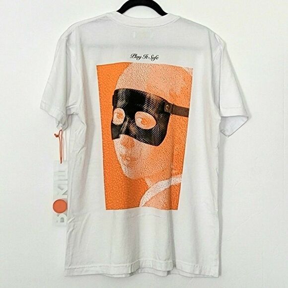 ROKIT Men's Masked Short Sleeve T-Shirt White Jersey Cotton Made in USA - M, XL - Picture 4 of 6